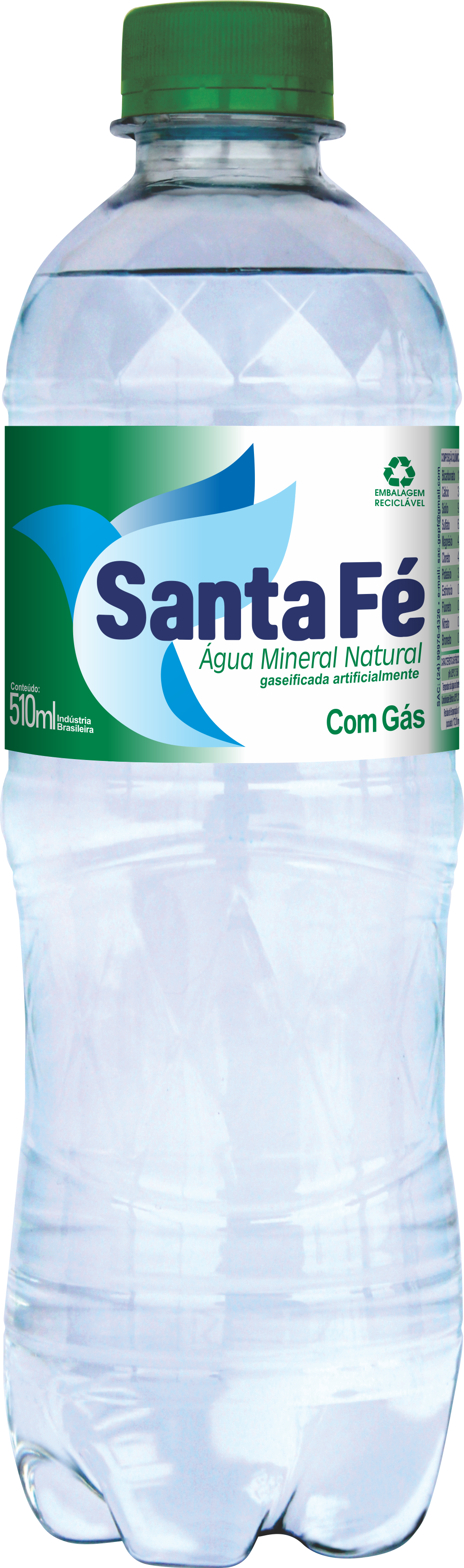 Água Mineral Santa Fé - 510ml com Gás